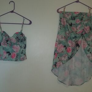 Flamingo Floral Asymmetrical Dress